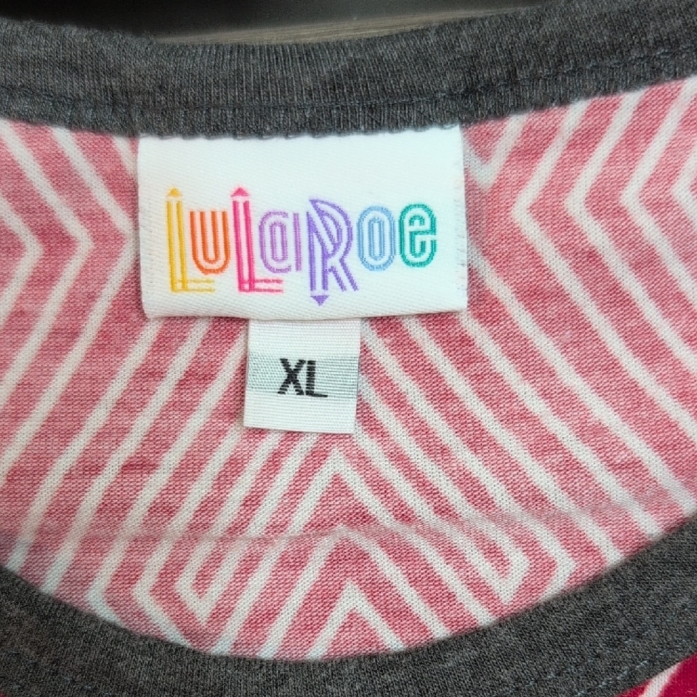 LuLaRoe Red and Gray Long Sleeve Tee.β - Picture 5 of 6